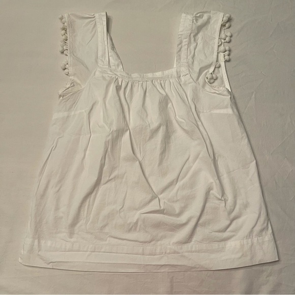 J. Crew Square Neck Cotton Poplin Cap Sleeve Top - Picture 3 of 12